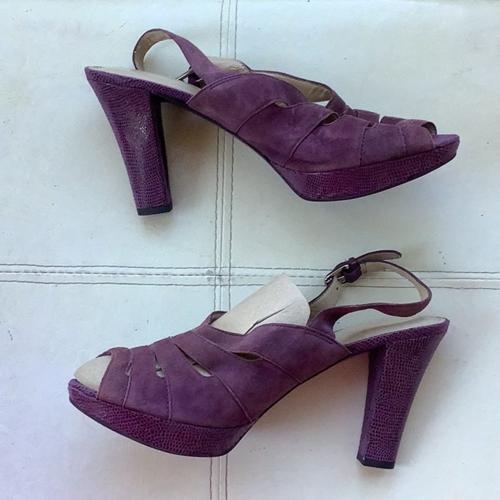 naturalizer Purple suede high heel sandals